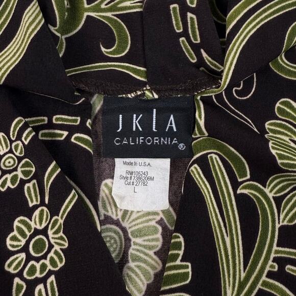 Vintage Y2K Green and Brown Floral Funky Fitted Sleeveless Women's Top - Picture 4 of 6